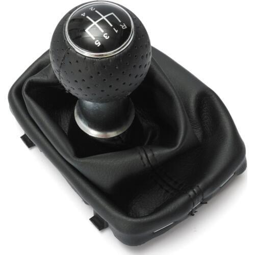 Black 5 Speed Gear Shift Stick Lever Knob Gaiter Gaitor Boot Cover For Audi /A3 /S3 8L