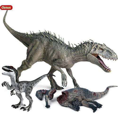 Oenux Savage Carnivorous Indominus Rex Simulation Jurassic Dinosaurs Corpse Animals Model Action Figures Collection Kids Toy