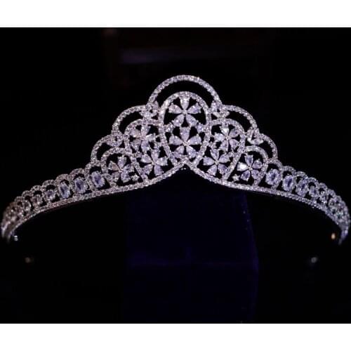 Elegant Full Zircon Brides Crowns Tiaras Stunning Crystal Headpieces Wedding Hair Accessories Prom Hair Jewelry Gift