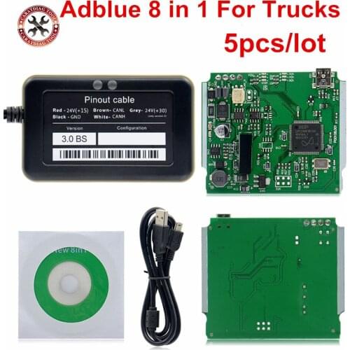5pcs/lot Factory Price Truck Adblue Emulator adblue 8 in 1 Adblue Emulator 9 in1 with Programing Adapter free shipping