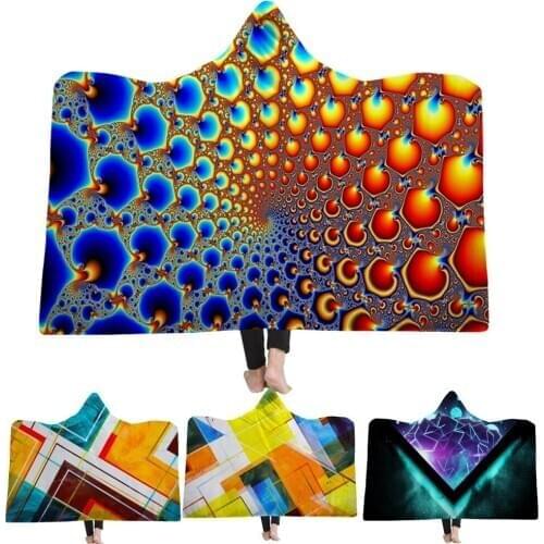 Geometiric Pattern Mandala Throw Blanket for Children 150x200cm Adult Hooded Blanket Double Layers Sleeping Sofa Blanket T533