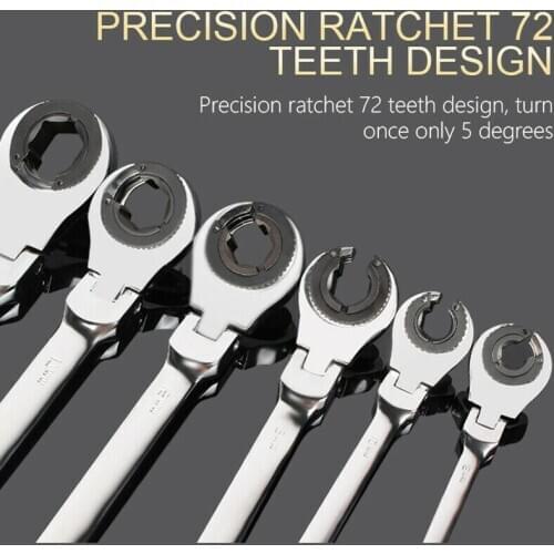 Tubing Ratchet Wrench 8-19 MM Tubing Flex Head Ratcheting Wrench Set Gear Tube Wrench For Car Repair Oil Wrenches Spanner Tools
