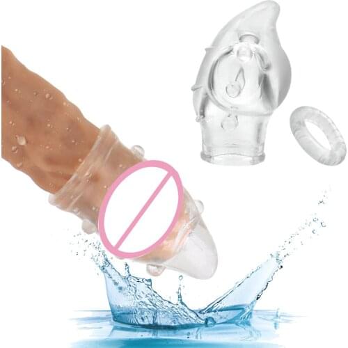 Foreskin Correction Penis Ring Penis Extender Sleeve Set Penis Extension Sleeve 2 Piece/set G Point Stimulate