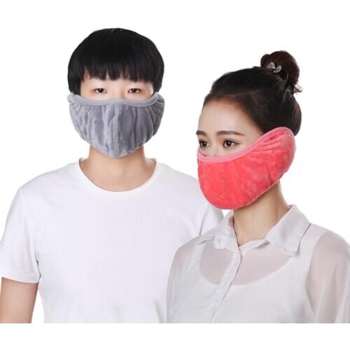 Hot Sale Winter Earmuffs Women 2 in 1 Warm Mask Earlap Fashion Lace Plush Autumn Mouth-muffs Ear-cap Wrap Band Ear Warmer