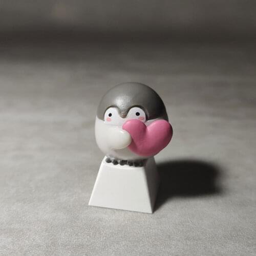 Little yellow duck keycaps accessories positive energy lovely penguin cartoon resin personality +axis mechanical keyboard keycap