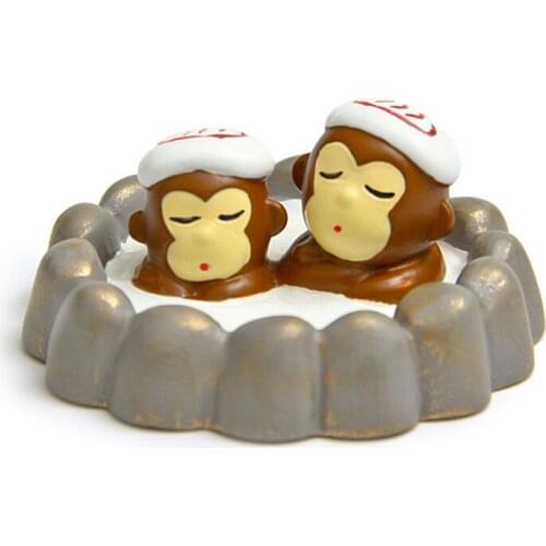 Cute Monkey Baby Bear Elf Fairy Garden Dollhouse Toys Bathroom SPA Miniature Landscape Ornaments Anime Figurines Decor for Kids