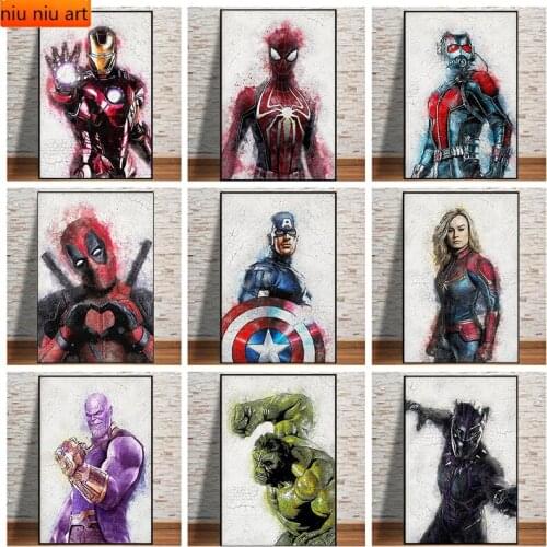 Marvel Avengers Superhero Diamond Painting Diamond Mosaic Cross Stitch Kits Full Diamond Embroidery Room Decoration