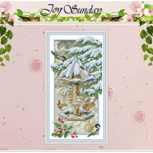 Birds Enjoying the Cold Winter Counted 11CT 14CT Cross Stitch Sets Handmade Chinese Cross-stitch Kits Embroidery Needlework