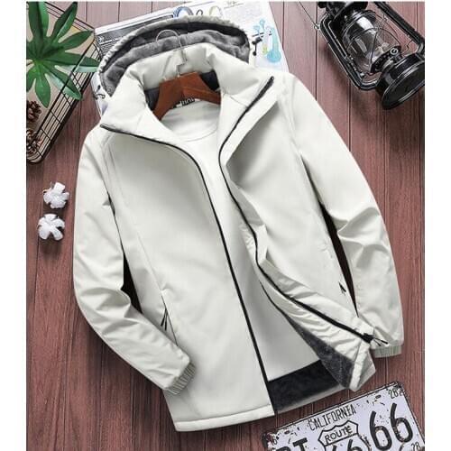 2020 New Winter Men Fleece Jackets Parka Men Warm Outwear Casual Cotton Slim Mens Coats Windbreaker Jackets