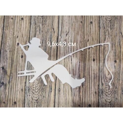 2021 New Metal Cutting Dies Cut Die Mold Man Fishing Decoration Scrapbook Paper Craft Knife Mould Blade Punch Stencils Dies