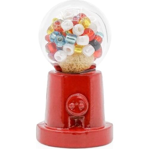 Odoria 1:12 Miniature Food Gum Machine Gumball Vending Model for Kitchen Candy Shop Dollhouse Accessories Doll House Decoration