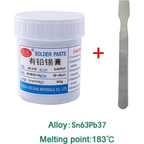 SD-318 Low Temperature No-clean SMT LED Solder Paste BGA Solder Flux Sn63Pb37 500g Computer Motherboard Maintenance