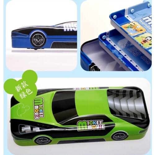 Children Schoolboy stationery pencil box boys creative multifunction car pencil case tin multilayer FREE SHIPPING