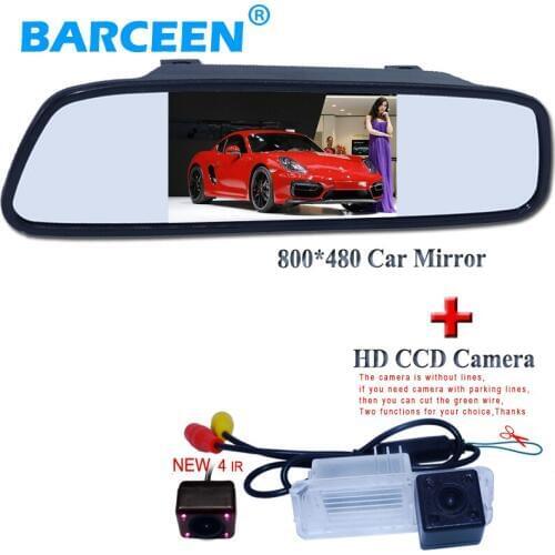 Plastic shell parking setinclude 4.3" car mirror monitor and original ir car parking camera forVolkswagen GOLF 6 /Magotan
