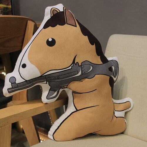 Web Celebrity Cute Horse Emoticon Pillow Curative Plush Doll Comfortable Soft Fabric No Smell Birthday Present For Girls