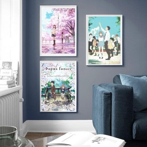 Poster Prints Japan Anime Gift Canvas Oil Painting Art Cherry Blossoms in Spring Wall Pictures Living Room Home Decor