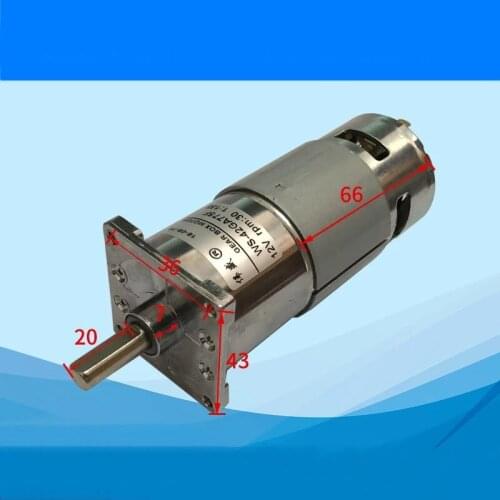 775 DC geared motor 12V high power slow motor 24V 10rpm-950rpm high torque positive and negative speed control small motor