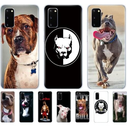 Silicon phone cover case for samsung galaxy S20 PLUS Ultra S10 lite cover for samsung note 10 plus lite coque cute pitbull dog