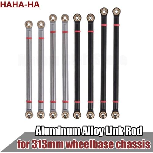 8pcs/set Aluminum Alloy Link Rod Internally Threaded w/ M3 Rod End Set 313mm Wheelbase for 1/10 RC Crawler Car Axial SCX10 RGT