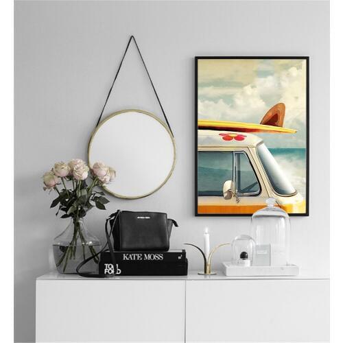 Modern Home Decoration Seascape Posters and Prints Surfing Bus Canvas Paintings Hd Print Wall Art Picture for living Room