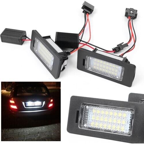 Super White LED Car License Number Plate Light Lamp 2Pcs For Audi A4 A5 S5 Q5 TT 2008+ & For VW Passat 5D R36 2008-Up