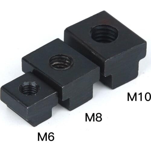 2 Pieces T-Slot Nuts M6 M8 M10 Clamping Table Slot Milling T Sliding Nut Block Slot Machine Tool M10 Screw Black