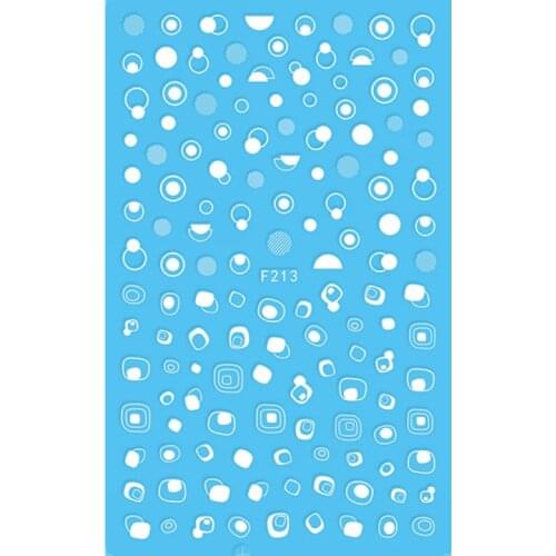 UPRETTEGO SUPER THIN SELF ADHENSIVE 3D NAIL ART NAIL SLIDER STICKER WHITE BLACK GOLD SILVER SPOT SQUARE FEATHER ARROW F213-216