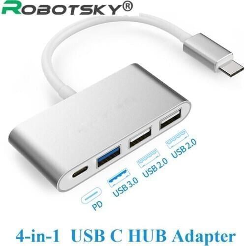 USB Type C 4 Ports HUB Adapter PD USB 3.0 USB 2.0 Multiport USB Splitter 5Gbps Super Speed Data Transfer Hub For Laptop Macbook