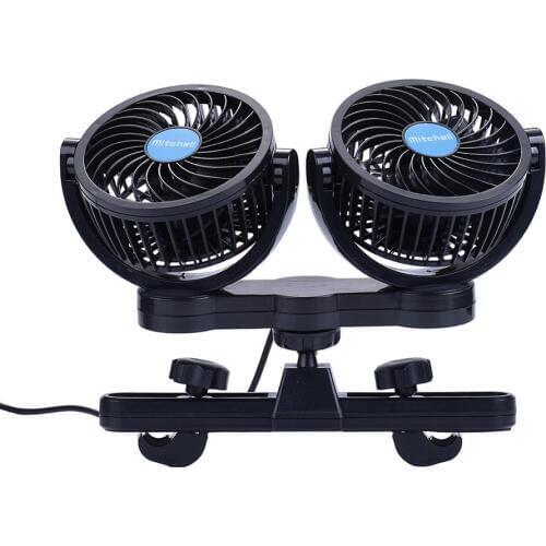 12V Cooling Air Fan Rear Seat Passenger Portable Car Seat Fan Headrest 360 Degree Rotatable Backseat Car Fan