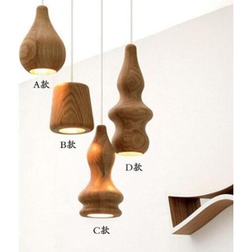 Japanese Solid Wood Lamp Light Pendant Chandelier for Dining Study Kitchen Island Living Room Office Home Decor