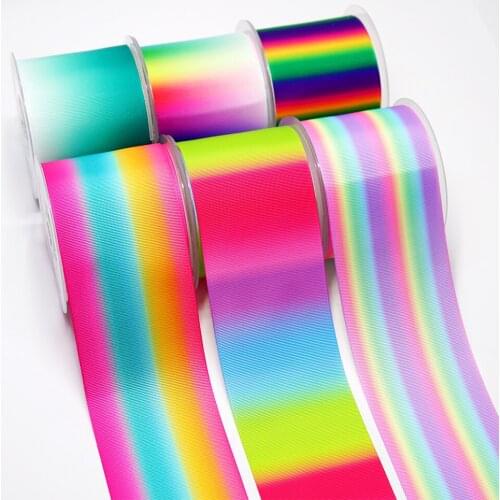 10 Yards 1.5" 38MM Bright Ombre Pattern printed ribbon For Hair Bows DIY Crafts Handmade Accessories 17176