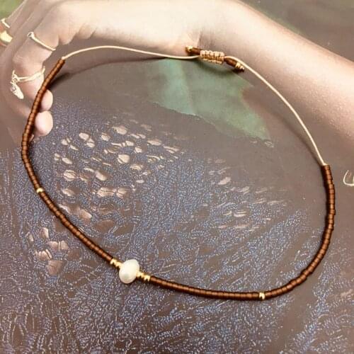 Pearl Bracelet For Women 2020 MIYUKI Beads Seed Hoodmade Rope Friendship Bracelets Boho Coffee Color Charm Beach Jewelry Gift