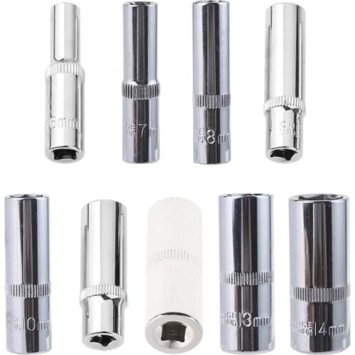 1Pc 1/4 Hex Ratchets Extension Sleeve Bar Socket Adapter Drive Socket Wrench Spanner Converter Tool 6-14MM Universal Joint LX0C