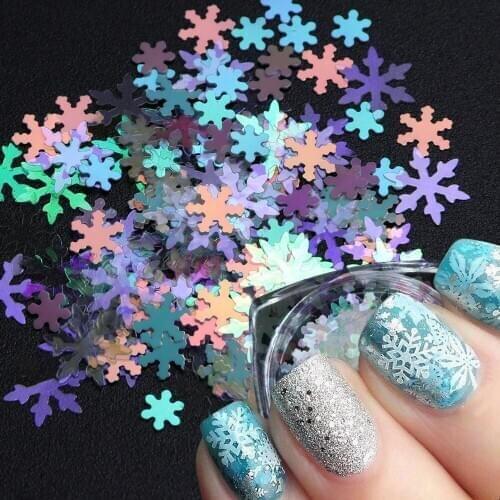 1pcs Snowflake Nail Art Decorations Mixed Size Flakes Sequins Paillette Slice Tips Nails Accessories Manicure Tools