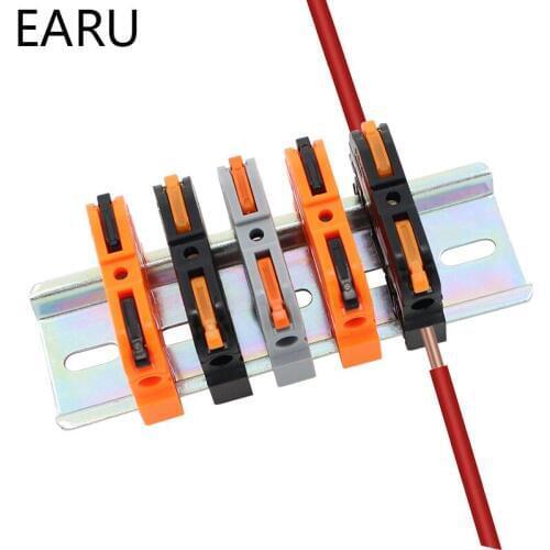 10Pcs PCT-211 1Pin Din Rail Universal Quick Fast Compact Wire Cable Connector Conductor Terminal Block with Lever Replace UK2.5B