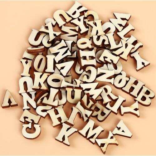 100Pcs/Pack DIY Wooden Letter Alphabet Hand-painted Tag Name Design Art Craft Ornament For Birthday Party Decor