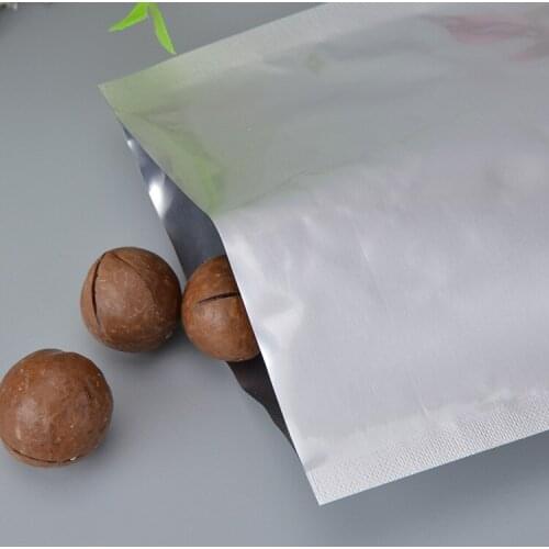 100pcs free shipping Food grade pure aluminum foil flat pocket food storage bag tea seal bag dry fruit packing bag