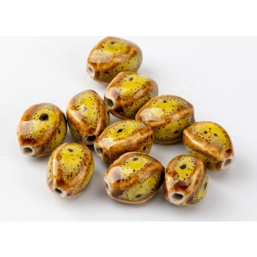 16# 20pcs Screwy Rhombus Shape unique Ceramic beads Ceramics string China Ceramics beads #A518B