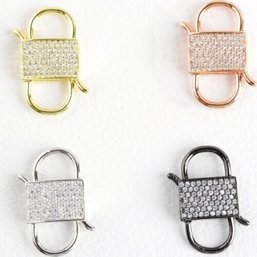3PCS, Metal Jewelry Clasps CZ Clasps Lock Carabiner End Connectors For Jewelry Making Components Accessories