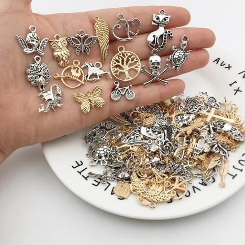40pcs/lot Vintage Mixed Metal Animal Birds Charms Beads Handmade DIY Bracelet Pendant Neacklace Clips Jewelry Making Findings