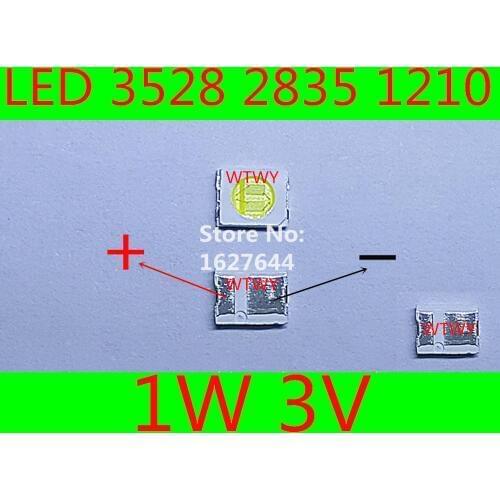 500pcs HONGLI LED 3528 2835 1210 LED TV Backlight High Power 1W 3V LED Backlight Cool white LED LCD TV Backlight Application