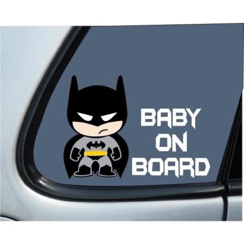 B08--batman baby kids on board for Apple Macbook Pro Air 11" 12 13 15 Vinyl 15.6 HP Notebook reflective car decal sticker
