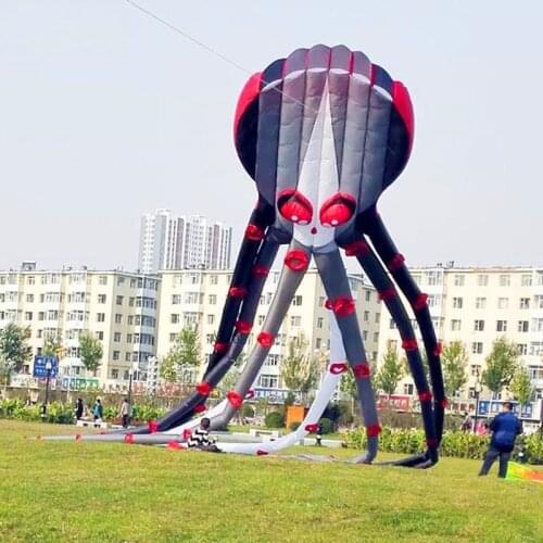 Free shipping large Capricorn octopus kite for kids adults parachute fly kite surf outdoor with handle line soft