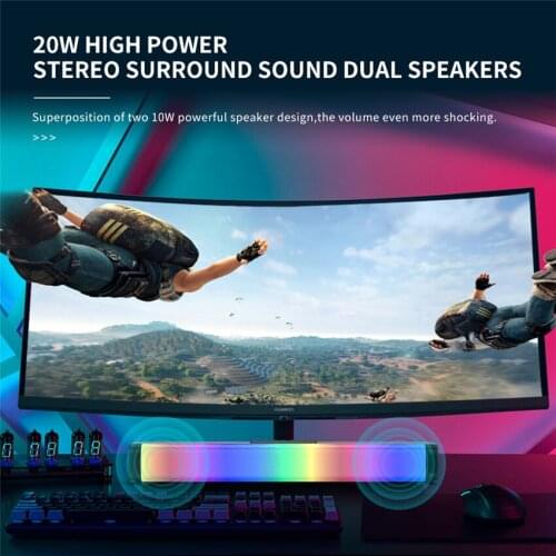 RGB Wireless/Wired TV Sound Bar HiFi Speaker 20W Super Power Bluetooth Soundbar Surround Stereo Subwoofer Home Theater