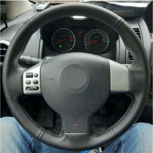 Black PU Artificial Leather Car Steering Wheel Covers for Nissan Tiida 2004-2010 Sylphy 2006-2011 Versa 2007-2011