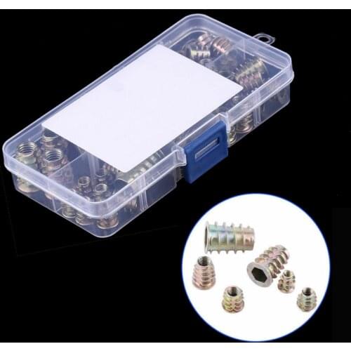 Zinc Alloy Inside Carbon Steel Hex Socket Drive Insert Nuts Threaded Wood Furniture Trapezoidal screw cap M4 M5 M6 M8 M10