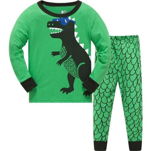 New Spring Autumn Girls Long Sleeve Pajamas pijama infantil boys Clothing Sets Kids dinosaur Pyjamas Baby 100% Cotton Pijamas