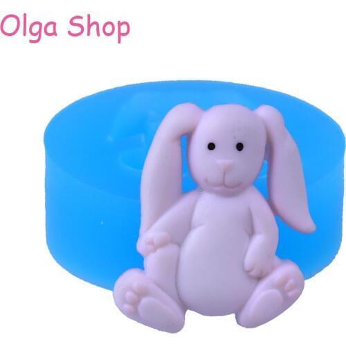 DYL414 20.1mm Easter Rabbit Silicone Push Mold - Bunny Animal Mold Sugarcraft, Cake Decoration, Fondant, Resin Jewelry, Candy