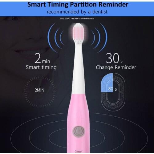 Oral Cleaning Electric Toothbrush Sonic Wave Whitening Waterproof Rechargeable Oral Hygiene 1+5 Replacement Toothbrush Heads