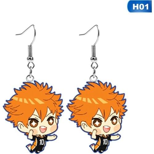 Haikyuu! Anime Volleyball Boy Japan Acrylic Rubber Earring Cute Cartoon Funny Jewelry Pendant Props Rare Cosplay Gift